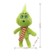 Peluche monstre en fourrure verte, poupée de dessin animé pour enfants, cadeau de noël, nouveaux jouets imprimés par transfert de chaleur, cadeaux