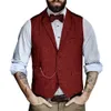 Gilet da sposo da uomo monopetto stile britannico con risvolto slim sartoriale a spina di pesce