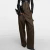 Женские широкие брюки с высокой талией, из двух частей, съемный корсет на косточке, свободный крой, унисекс, оливковые брюки-карго 231225