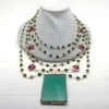 YYGEM Groene Agaat Hanger 5 Strengen 18'' Witte Parel Groen rood Kristal Ketting handgemaakte vintage party stijl 231225