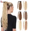 Synthetische Pruiken Ombre Bruin Blond Lang Maïs Golvend Paardenstaart Haarstuk Wrap Around ClipOn Paardenstaart Clip In2135088