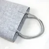 Sac à bandoulière végétalien de grande capacité pour femmes, fourre-tout réutilisable en feutre gris, fourre-tout décontracté, sac de Shopping écologique, 231226