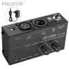 Mixer PROZOR Ultra Compact Headphone Amplifier for XLR Microphone Audio Signal to 6.35mm 3.5mm Jack Output With Power Adapter MA400