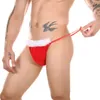 CLEVER-MENMODE Männer Weihnachtskostüm Tanga G String Sexy Erotische Unterwäsche Weihnachtsmann Fluff Dessous Unterhose Höschen 231226