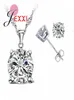 Ship Top CZ Cubic Zirconia Good Quality 925 Sterling Silver Jewelry Sets Stud Earring Pendant Necklace Jewelry Sets6503757