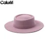 Geizige Krempe Hüte Caluriri Wolle Fedora Hut Winter Outdoor Lady Elegant Wide 100 Frauen Rosa Temperament5972239