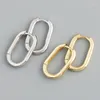 Dangle Earrings S925 Silver Glossy Ring For Women