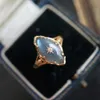 Lådor lamon ädelsten labradorite ring för kvinnor natursten sterling sier guld vermeil smycken mystisk himmel vintage ring
