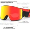 UV400 lunettes de Ski magnétiques Double couche lentille polarisée Ski Anti-buée Snowboard pour hommes femmes lunettes ensemble de lunettes 231226