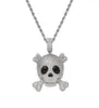 Pendanthalsband Hip Hop Iced Out Pirate Skull Micro Pave Zircon Necklace Fashion Choker Party Jewelry Gift Offord4978882