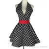 Schürzen Retro Küchenschürze Frau Baumwolle Polka Dot Kochschürze Vintage süße Dame Lätzchen Baumwolle Schürze Kleid