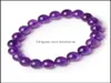Bracelets à brins de perles bijoux 8Mm forme de brin de perles rondes véritable bracelet de perles de pierres précieuses en cristal d'améthyste violet naturel pour 5448543