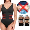 내장 된 브라 Shapewear 배가 통제 된 여성의 슬림 한 전신 셰이퍼 허리 트레이너 코르셋 바디 수트 231225