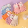 Gants épais à doigts complets, mitaines chaudes en peluche élastiques et douces, tricotées pour l'hiver, pour enfants, 231225