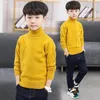 Giyim Setleri Erkek Sweater Yün Palto Kids Tops Örgü 2024 Sarı Bahar Sonbahar Artı Kalın Pamuk Pamuklu Külkü Resmi Spor Çocukları