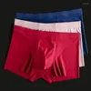 Underpants Underwear Men's Solid Color Ice Silk Flat Leg Pants With Breathable Mesh Bottom Crotch Mid Waist Young