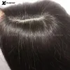 Topper per capelli umani con base in seta per donna Parte superiore del cuoio capelluto vergine europeo iniettato con clip Toppers della parte centrale 231226