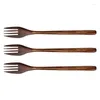 Forks Wooden 5 Pieces Japanese Wood Salad Dinner Fork & Long Spoons Korean Style 10.9 Inches