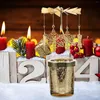Świece uchwyty świąteczne Wedding Centerpiece Ornament stół obracający się świecznik metalowy luksusowy lampka konna