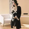 Women's Sleepwear Kimono Bathrobe Gown Bride Bridesmaid Wedidng Robe Set Women Casual 2PCS Homewear Suit Summer Satin Nightgown Sexy