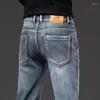 Jeans pour hommes hiver hommes polaire chaud style classique affaires décontracté coupe régulière épaissir pantalons extensibles pantalons de marque masculine