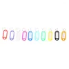 Porte-clés Lot de 10 porte-clés en plastique Key Split Ring ID Tags Nom Card Label Langue