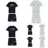 Homens camisetas 2023 novo verão trapstar impresso algodão camiseta homens praia shorts conjuntos streetwear treino masculino sportswear zs 12