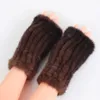 Gants pour femmes en vraie fourrure de vison tricotée sans doigts, mitaines d'hiver à forte élasticité, mitaines en vraie fourrure pour dames par temps froid 231225