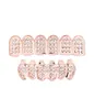 Gioielli Hip Hop 6 Denti superiori inferiori Denti finti Grillz Set Bump Reticolo Griglie dentali Gioielli per il corpo Denti Grillz8281690