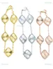 S925 Srebrny designer Naszyjnik Fritillaria Fashion Classic 4four Leaf Clover Charm Bracelets Bransle Chain 18k Gold For Womengirl 7502083