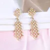 Dangle Earrings Rhinestone Drop For Women High Quality Fashion Glamour Statement Festive Party Morocco Jewelry Initial Gift