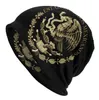 Berets Cool Coat Of Arms Mexico Skullies Beanies Caps Winter Men Women Knit Hat Adult Unisex Mexican Flag Seal In Sepia Bonnet Hat3874776