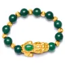 PIXIU Rosso Nero Verde Perline di ossidiana Bracciale Feng Shui Buona ricchezza Fortuna Bracciale unisex Pulsera Hombre Perline per la creazione di gioielli9468653