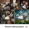 Dekorationer julbelysning Nytt år 2021 Auto Rotation utanför snöflinga Projektor Utomhus Led Wall Art Decorations Lights Home Room Decor 2