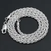 S925 Sterling Silver Cuban Chain Necklace Minimalistiska modet italienska vridna spiralkedja för man 3mm bredd