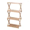 Camp Furniture Outdoor Camping Storage Rack Portable Foldable Picnic Table Multi-Layer Bamboo Leisure Supplies Cutlery