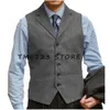 Mäns sillben enbröd V-ringad casual affärsväst Mens Designer Kläder Steampunk Working Vest