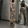 Pantaloni da donna American Vintage Camouflage Scava fuori Pantalones a vita alta Summer Streetwear Y2k Harajuku Abbigliamento casual allentato