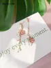 Dangle Oorbellen Verse Kersentak Japanse Stijl En Winddroom Paars Asymmetrisch Zoet Roze Ginkgo Bloem Ins