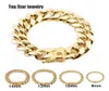 8 mm 10 mm 12 mm 14 mm 16 mm 18 mm Edelstahl-Armbänder, 18 Karat vergoldet, hochglanzpoliert, Miami Cuban Link, Herren-Punk-Panzerkette, Butterfl9344427