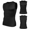 Mäns kroppsformar Komprimeringsskjortor Män ärmlös tank Top Slimming Underdirt Shaper Workout Gym Vest Base Lay Athletic Tee Black