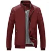 Vestes pour hommes Printemps Veste de jeunesse Section mince Coréenne Slim PU Cuir Couture Loisirs Tendance Vêtements Noir Vin Rouge