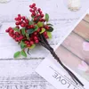 Decorative Flowers Artificial Berries Stems Lifelike Fabric Blueberry Decor Christmas For Festival Holiday Crafts And Home Wreath