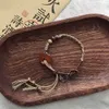 "Changhe Sunset" Imitation Natural Red Agate Pärled Safety Buckle Silver Handwoven Armband Nytt kinesiskt hantverk