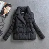 Женские тренчи, зимняя мода, однотонное пуховое пальто с хлопковой подкладкой, женское пальто 2023, корейские карманы, тонкая короткая куртка, женская верхняя одежда Tide