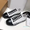 2023 casual schoen dames tweekleurige katoenen gabardine flats schoen bedrukte geruite geruite canvas trainers van kalfsleer