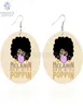 SOMESOOR Melanina Been Poppin Orecchini pendenti in legno africano Bubble Gum Girl Afro Natural Hair Design Ciondola gioielli per le donne Gifts6982013