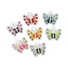 Silver Batlefly Butterfly Rhinestone Cristal Charm Beds 7Colors Pingents Jóias Conclusões de jóias Componentes L1559 56pcs lot286g