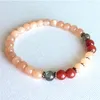 MG0813 6 mm A Grade Pierre de Soleil Labradorite Bracelet Femmes Cornaline Coeur Chakra Guérison Bracelet Dainty Yoga Mala Bracelet268c