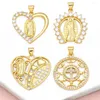 Pendant Necklaces OCESRIO Trendy White Crystal Virgin Mary Heart For Necklace Copper Gold Plated Cross Jewelry Making Supplies Pdtb447